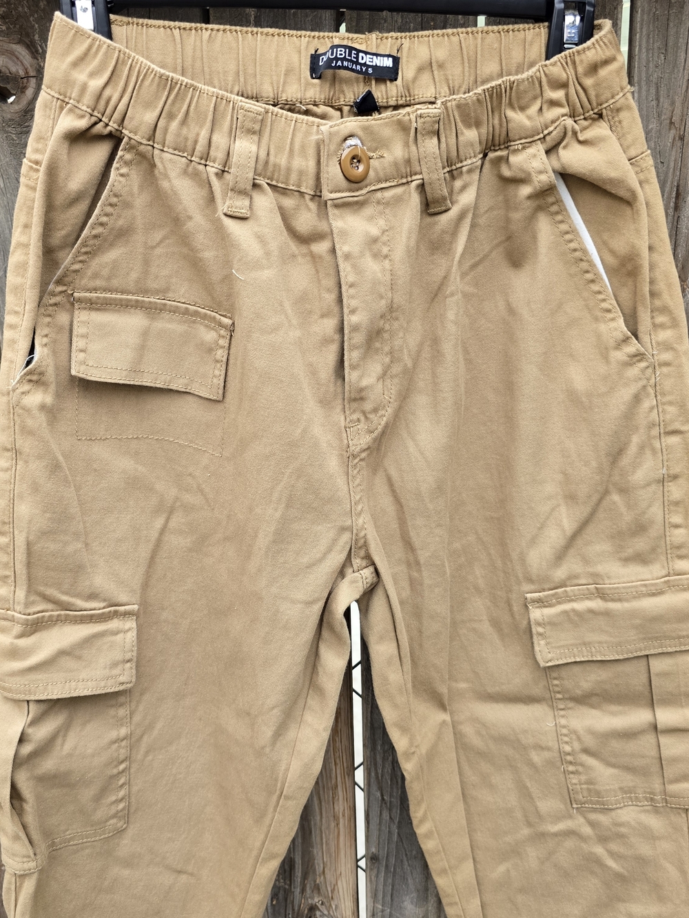 Women's Cotton Khaki Hiking Cargo Jogger Pants Elastic Waist Size M - Picture 3 of 8